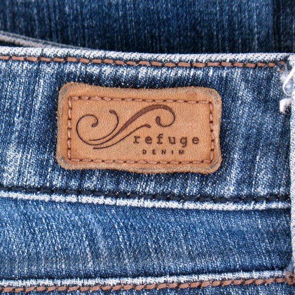 Refuge Bootcut Medium Wash Embroidered Tag Sz 5 - Picture 3 of 7